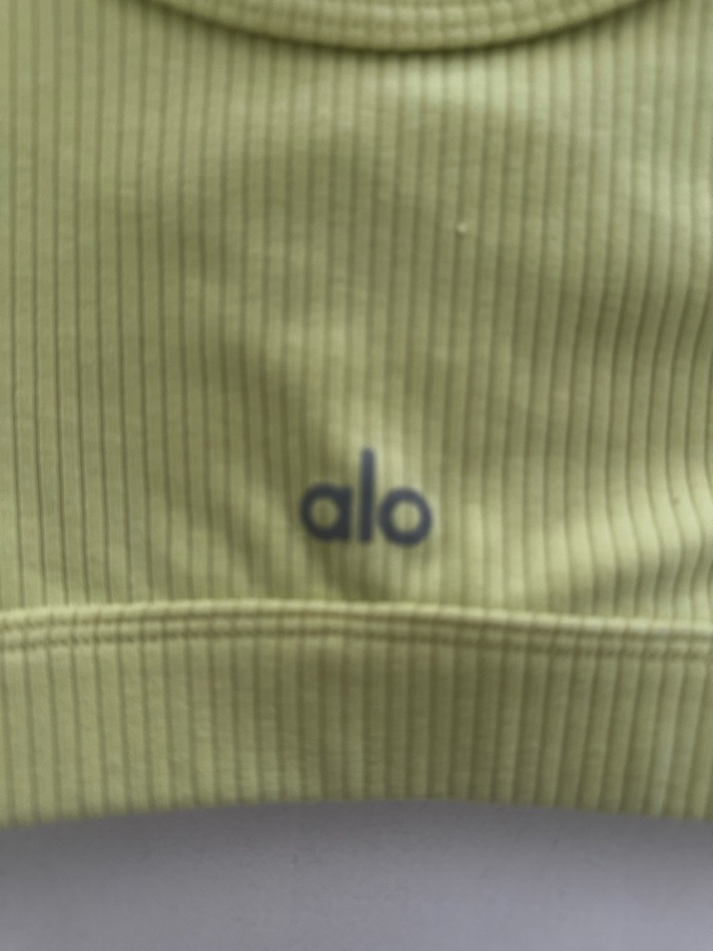 Alo Yoga wellness sportsbra citrus yellow 
 ribbed crop top  Euc small - Picture 3 of 4